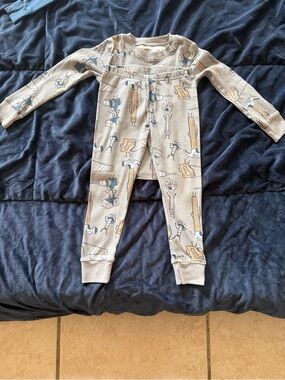 Carter's Grey Pajama Set with Blue and Tan Tool Print